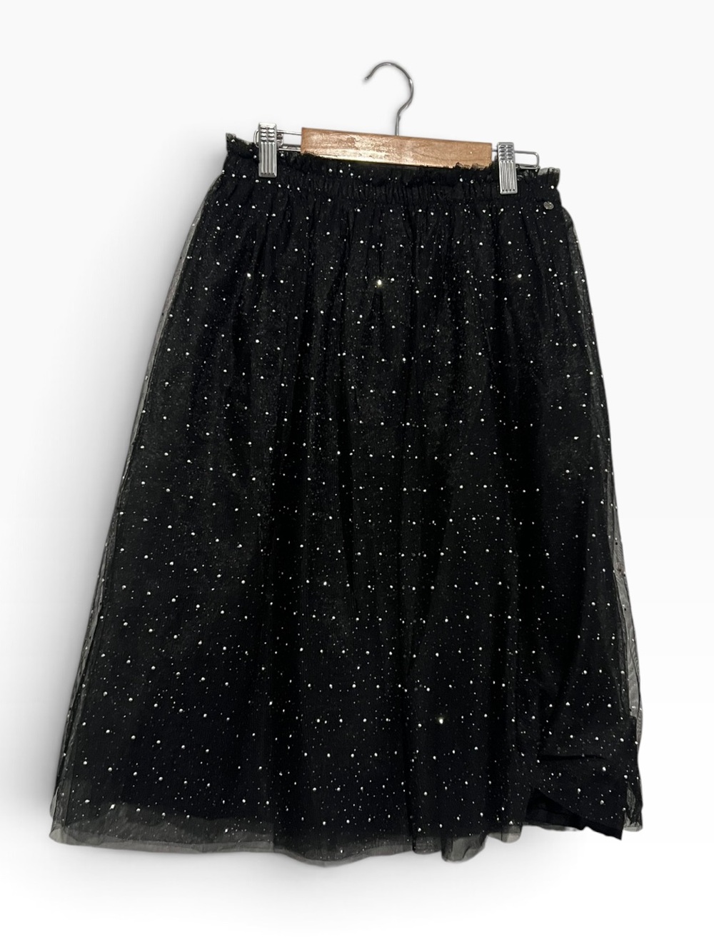 Miss Grant Tulle Skirt Embellished Black Elastic Waist Size 38 Party Formal